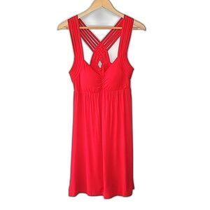 MOA MOA Red Sleeveless Dress size M Built-in Bra Rayon Spandex size M